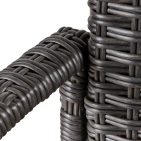 Outsunny Fauteuil à bascule rocking chair avec coussin d'assise déhoussable 66L x 88l x 98H cm résine tressée imitation rotin gris(m-7)