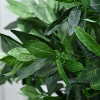 Outsunny 2 Plantas Artificiales de 90 cm de Altura Árboles de Laurel Decorativos con Maceta para Hogar Salón Uso en Interiores Verde(m-8)
