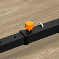 HOMCOM Porta Bilanciere Regolabile con Supporti per Dip Station e Push Up, 111-151x69x120-150 cm, Nero(m-7)