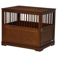PawHut Hundekäfig inkl. Verriegelung, erhöhter Stand, Transportbox, 80,5 cm x 59,5 cm x 67,5 cm, Braun(m-7)