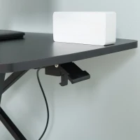Vinsetto Steh-Sitz Schreibtisch Computertisch Stehpult Standtisch Schreibtisch höhenverstellbar Erhöhung Tischaufsatz ergonomisch Design MDF Metall Schwarz 85 x 71 x 11-50,5 cm(m-8)