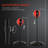 HOMCOM Boxing Punch Ball Set 360 Degree Rebound Spring For Kids Height Adjustable Ф38x78-120cm(m-4)