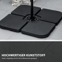 Outsunny Gewichtsplatten für Sonnenschirmständer, befüllbar, wetterbeständig, 104 cm x 104 cm x 7,5H cm, Schwarz(m-6)