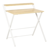 HOMCOM Scrivania 81.5cm x 70cm x 84cm Color legno, Bianco