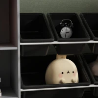 AIYAPLAY Toy Storage Unit with 8 Removable Bins, Storage Shelves, Cabinet, Grey(m-8)