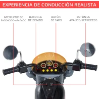 HOMCOM Moto Electrica Infantil Bateria Recargable Niño 3 Años Cargador 3 Ruedas 2.5km/h(m-4)