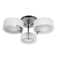 HOMCOM Acrylic Lamp Indoor 3 Light Pendant Chandelier Flush Mount Office Living Room Bedroom w/ Chrome Finish(m-11)