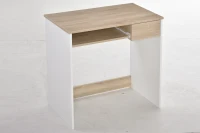 HOMCOM Bureau secrétaire bureau informatique simple pour enfant avec tablette clavier et tiroir coulissant chêne clair blanc(m-10)