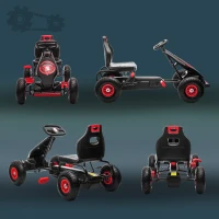 HOMCOM Go Kart a Pedali per Bambini da 5-12 Anni con Sedile Regolabile e Ruote in Gonfiabili, Rosso(m-9)