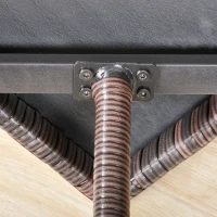 Outsunny Tavolino in Rattan Sintetico, Tavolino da Esterno Piccolo, per Giardino, Terrazzo Impermeabile Marrone 90x50x35cm(m-9)