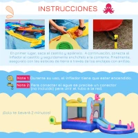 Outsunny Castillo Inflable Infantil con Tobogán Cama de Salto Piscina Inflador y Bolsa de Transporte 360x175x180 cm Multicolor(m-6)
