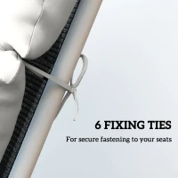 Outsunny Sun Lounger Cushions Only, 190x56x10cm Garden Lounge Chair Cushions, UPF20+ 220gsm Fabric, Thick Sunbed Replacement Pads with 6 Ties, Light Grey(m-7)