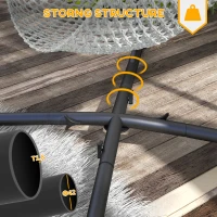 Outsunny Hammock Chair Stand, Hanging Heavy Duty Metal Frame Hammock Stand with Chain, for Hanging Hammock Air Porch Swing Chair, Egg Cahir, Indoor & Outdoor Use, Black(m-4)