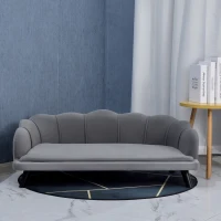 PawHut Dog Sofa, Pet Couch Bed for Medium, Large Dogs, with Legs, Cushion - Grey(m-8)