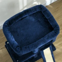 PawHut Sisal Cat Rest & Play Activity Tree w/ 2 House Navy Blue(m-9)