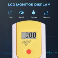 HOMCOM Stationary Exercise Bike 6kg Flywheel Indoor Gym Office Cycling Cardio Workout Fitness Bike Adjustable Resistance LCD Monitor Pad and Bottle Holder Yellow(m-4)