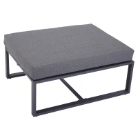 Outsunny 6 PCs Outdoor Indoor Sectional Sofa Set Thick Padded Cushions Aluminium Frame 5 Seaters 1 Coffee Table Footrest Grey(m-9)