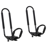 HOMCOM Set 2 Staffe Porta Kayak con Attacco Universale per Portapacchi Adatte per Canoe e Paddleboard, Nero, 46x16.5x47cm(m-10)