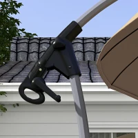 Outsunny Ombrellone da Giardino Decentrato 2.7m Apertura a Manovella e 16 Stecche in Fibra di Vetro, Cachi(m-9)