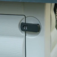 PawHut Niche pour chien chenil à l'extérieur avec porte en métal à mailles à double ouverture et fenêtre d'air en PP et métal pour chiens de taille moyenne et petite 91 x 69 x 66 cm(m-9)