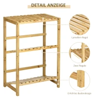Outsunny Regal für Getränkekisten Kistenständer bis 4 Kisten Naturholz 2 Etagen 74 x 45 x 111 cm(m-6)