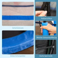 HOMCOM Trampolin Outdoor Ø140 cm, Kindertrampolin Gartentrampolin mit Sicherheitsnetz, Randabdeckung für Kinder 3-10 Jahre bis 50 kg belastbar Blau(m-6)