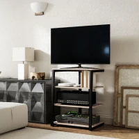 HOMCOM HiFi Stand, with Four Storage Shelves - Grey(m-10)