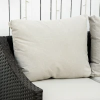 Outsunny Sofá de Ratán de 2 Plazas Sofá de Jardín Exterior con Cojines Acolchados Almohadas con Cremallera y Pies Ajustables para Terraza Balcón Patio 132x70x74 cm Marrón(m-9)