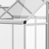 Outsunny Serre de Jardin 3 x 2 m Aluminium Polycarbonate 5,5 m² Fondation Lucarne Porte loquet(m-7)