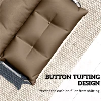 Outsunny Set of Two 190 x 56cm Sun Lounger Cushions - Khaki(m-6)