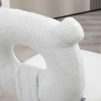 HOMCOM Silla Infantil de Borreguito con Asiento Ajustable en Altura y Respaldo en Forma de Oso Carga 120 kg Blanco(m-6)