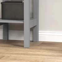 HOMCOM Set of Two Elegant Floral Cut-Out Side Tables - Grey(m-9)