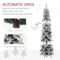 HOMCOM 7ft Snow-Covered Unlit Artificial Christmas Tree(m-6)