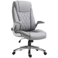 HOMCOM Fauteuil de bureau chaise de bureau ergonomique hauteur réglable roulettes pivotant P.U 70 x 71 x 121 cm gris(m-10)