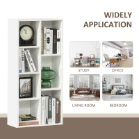 HOMCOM Seven-Cube Bookcase - White Wood Effect(m-4)