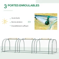Outsunny Serre de Jardin Tunnel Tente bâche serre a tomates 3L x 1l x 0,8H m Tube en Acier PVC Transparent(m-6)