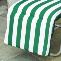 Outsunny Sedia Sdraio da Spiaggia da 2 Pezzi Pieghevole e Reclinabile, Lettini Prendisole da Giardino con Cuscino Imbottito, Verde e Bianco(m-9)