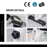 HOMCOM Mini Heimtrainer Fitnessbike Pedaltrainer mit LED Display 5 Modelle Arm und Beintrainer Fitnessgerät Hometrainer für Senioren Zuhause Heim Büro 40 x 39 x 29 cm Weiß(m-6)