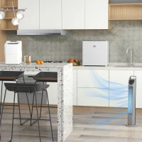 HOMCOM 46 Litre Table Top Mini Fridge, Small Fridge with Ice Box, Reversible Door, Adjustable Temperature and Legs for Bedrooms, Home Office, Cream(m-8)