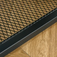 HOMCOM Mesa Consola de Entrada 108x28x85 cm Mueble Recibidor con Encimera de Cristal Estante y Rejilla Inferior Marco de Acero para Pasillo Salón Extremo del Sofá Negro(m-9)
