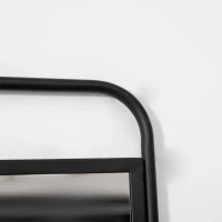 HOMCOM Specchio da Parete con Mensola Inferiore e Struttura in Metallo, 36.2x12x71.7cm, Nero(m-9)