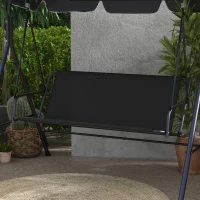 Outsunny Garden Swing Seat Cover Replacement, for 2 and 3 Seater Swing Bench, 115cm x 45cm x 45cm, Black(m-2)