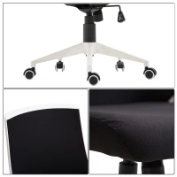 HOMCOM Fauteuil chaise de bureau ergonomique grand confort pivotant 360° hauteur réglable textilène noir blanc(m-8)