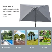 Outsunny Sonnenschirm 3x3m Ampelschirm Alu Roma Schirm mit Solar-LED-Lichtern neigbar Dunkelgrau(m-6)