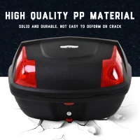 HOMCOM 48L Motorcycle Trunk Travel Luggage Storage Box Accessory Modern Tough Style - Black(m-6)