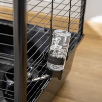 PawHut Cage petits rongeurs cochon d'inde, lapin, furets 3 niveaux avec abreuvoir, hamac, 2 rampes dim. 80L x 48l x 78H cm - noir(m-9)