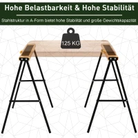 HOMCOM Arbeits Bock, Sägepferd, Unterstellbock, Klappbar, Rutschfest, Stahl, Orange, Schwarz, 99,5 x 50 x 78 cm, Belastbarkeit 125 kg(m-6)