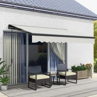 Outsunny 2.5 x 3.5m Aluminium Frame Electric Awning, with Remote - Light Grey(m-9)