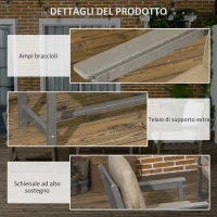 Outsunny Salotto da Giardino con Divanetto, 2 Poltrone e Tavolino in HDPE con Cuscini, Grigio Scuro(m-7)