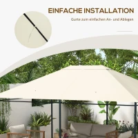 Outsunny Ersatzdach Pavillon Pavillon-Baldachin, wetterbeständig, 397 x 297 cm, Creme(m-6)